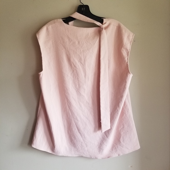 TIBI Wrap Neckline Cut Out Sleeveless Top Rose Pink Size 12 - Picture 9 of 10